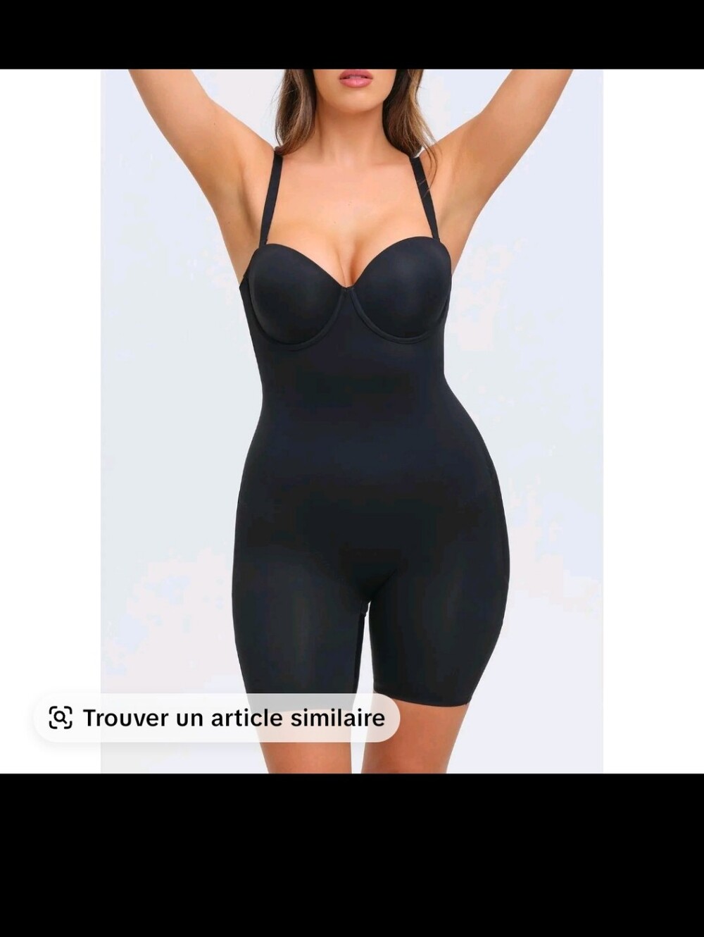 Sleek Black Sculpting Bodysuit with Built-In Bra